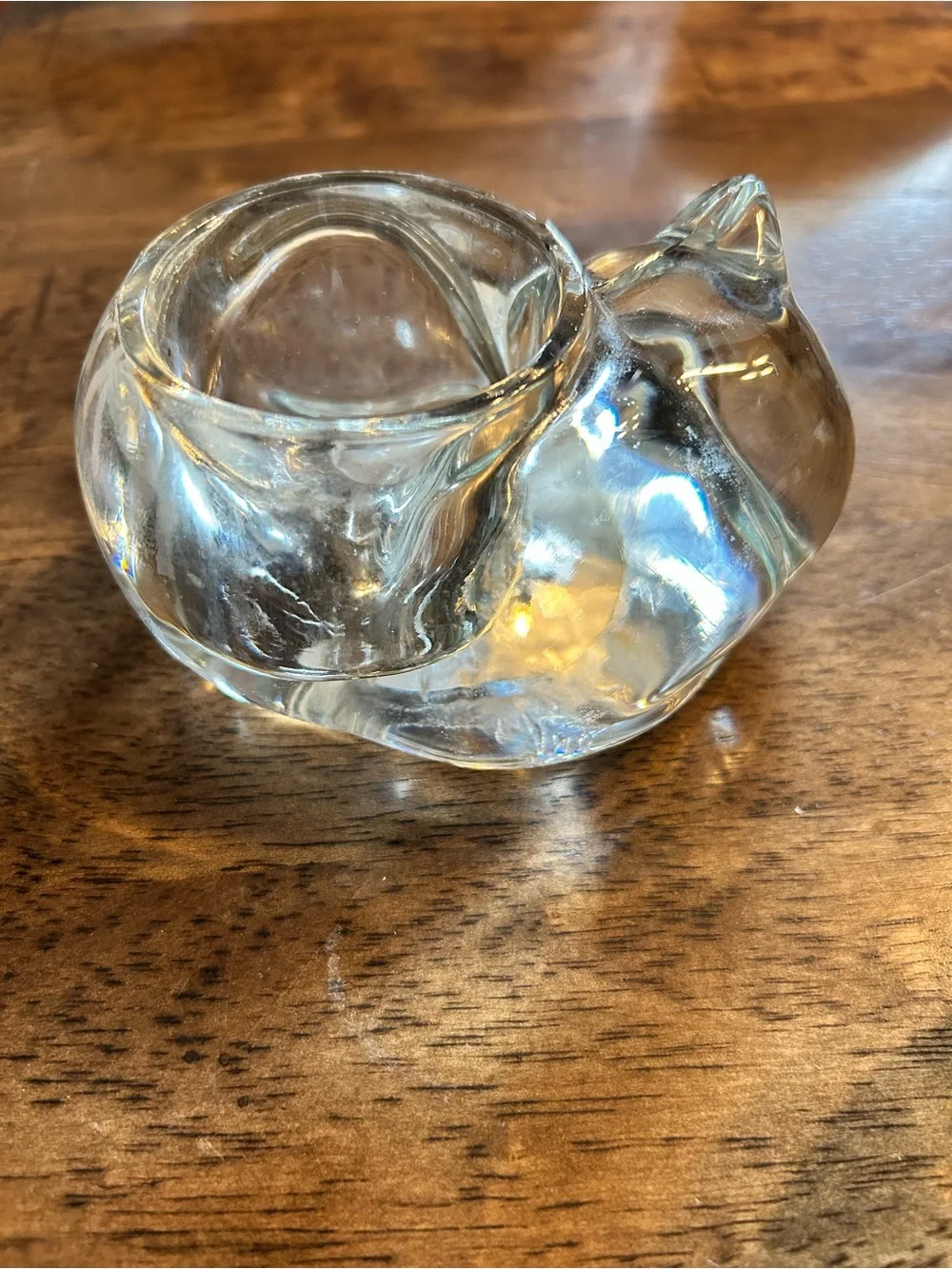 Vintage Indiana Glass Sleeping Cat Votives (Set of 2)